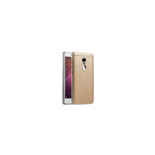 Epik Пластиковая накладка с классической кожаной вставкой для Xiaomi Redmi Note 4 (MTK) (Золотой)