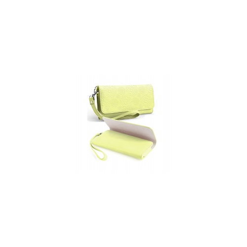 Epik Женская кожаная сумочка для телефона 4 - 5 дюймов с тиснением и ремешком на руку "Миллениум" (Желтый)