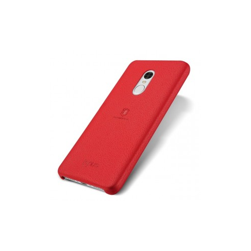 Epik Тонкий чехол-накладка Lenuo из экокожи с защитными бортиками для Xiaomi Redmi Note 4 (MTK) (Красный)