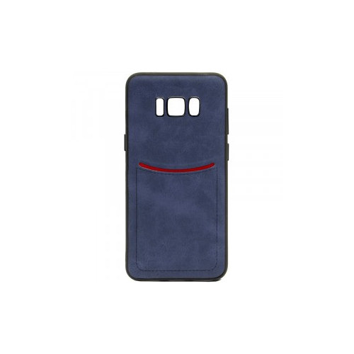 ILEVEL | Чехол с кожаным покрытием и с карманом-визитницей для Samsung G950 Galaxy S8 (Синий)