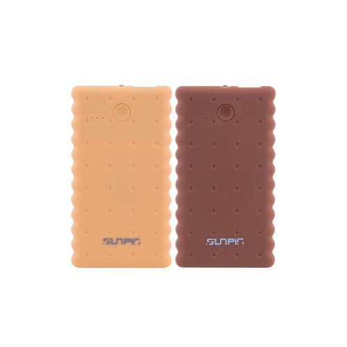 SunPin K50 | Портативное зарядное устройство Power Bank с фонариком (5000 mAh 1 USB 2A) "Печенье"