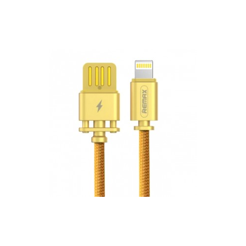 Remax Dominator RC-064i | Дата кабель с функцией быстрой зарядки в тканевой оплетке USB to Lightning (100см) (Золотой)