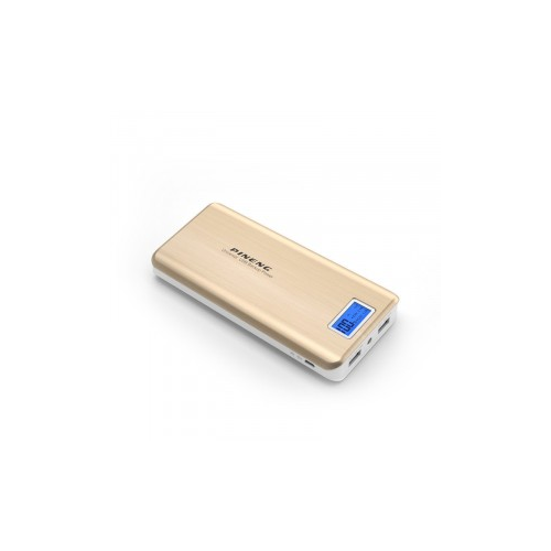 Epik Портативное зарядное устройство в противоударном корпусе с ЖК дисплеем и фонариком 20000mAh (2 USB) (Золотой)