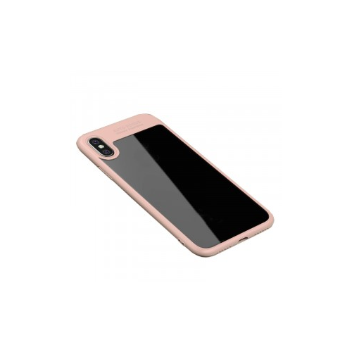 iPaky Hard Original | Прозрачный чехол для Apple iPhone X (5.8")/XS (5.8") с защитными бортиками (Розовый)