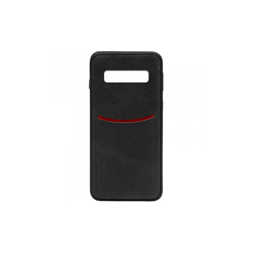 ILEVEL | Чехол с кожаным покрытием и с карманом-визитницей для Samsung Galaxy S10+ (Черный)