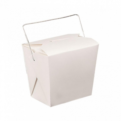 Коробка для лапши с ручками 780 мл белая, 8х7 см, 50 шт/уп, картон Garcia De Pou | 131.40
