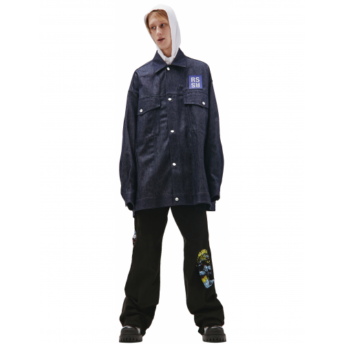 Джинсовая куртка оверсайз с логотипом Raf Simons 212-M723-10031-0044