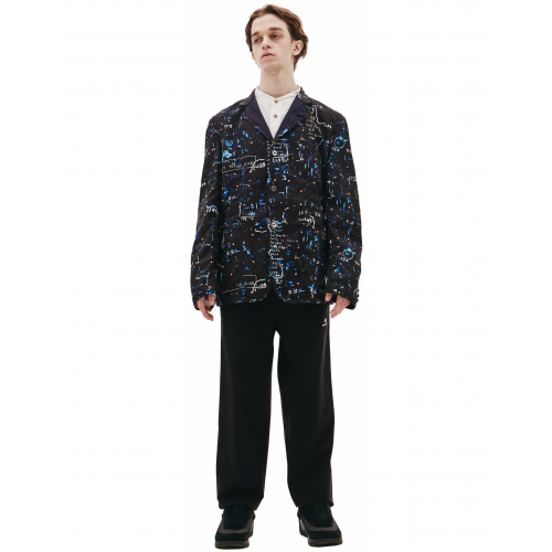 Черный пиджак из шерсти Junya Watanabe WG-J004-051-1
