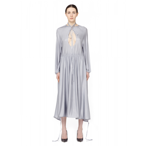 Асимметричное платье миди с вырезом VETEMENTS WSS17VD6/silver