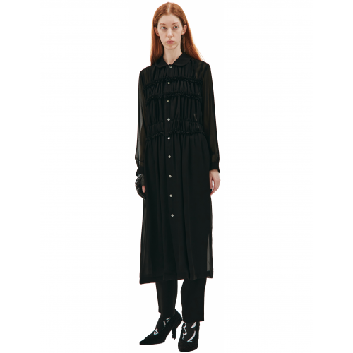 Черное платье с рюшами Comme des Garcons CdG RH-O011-051-1