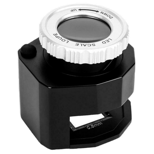 Лупа Kromatech часовая измерительная контактная 30х, 27 мм, с подсветкой, ультрафиолет (6 LED) TH-9006A