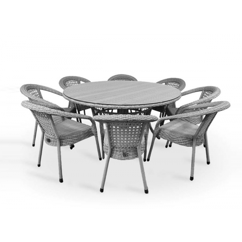 Комплект мебели DECO 8 с круглым столом, серый Aiko