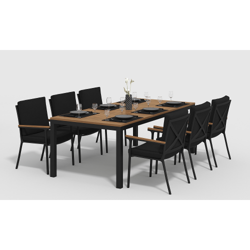 Обеденная группа Bella 220 черный Gardenini