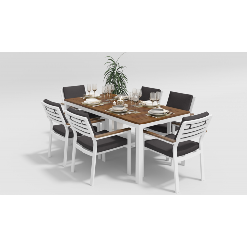 Обеденная группа Bella white 180 антрацит Gardenini