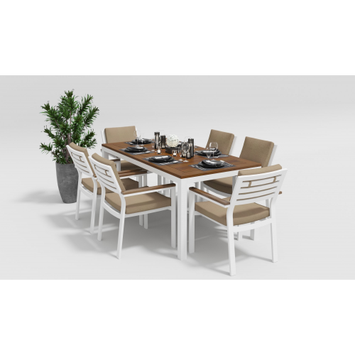 Обеденная группа Bella white 180 бежевая Gardenini
