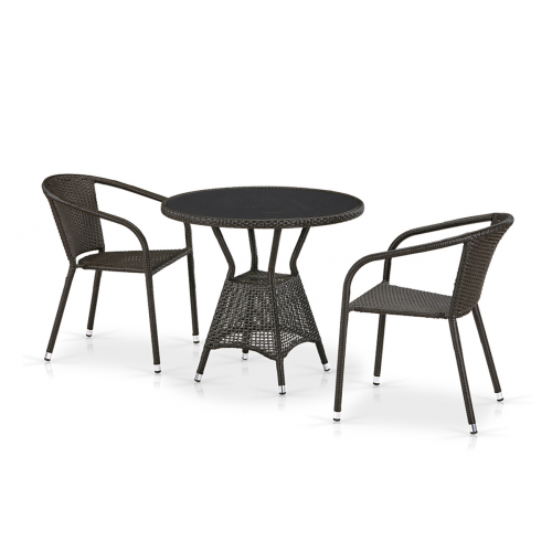 Комплект плетеной мебели T707ANS/Y137C-W53 2Pcs Brown Афина