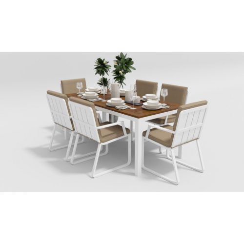 Обеденная группа Bella Voglie white 180 бежевая Gardenini