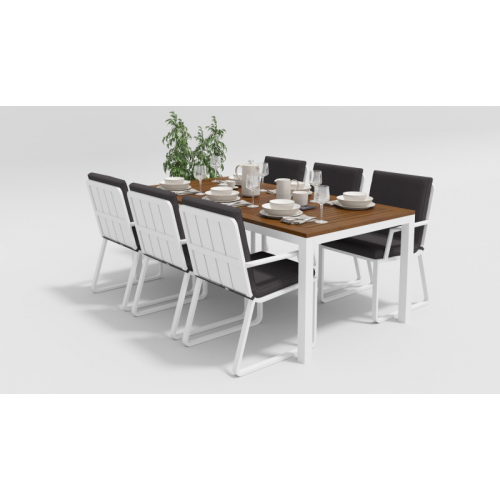 Обеденная группа Bella Voglie white 200 антрацит Gardenini