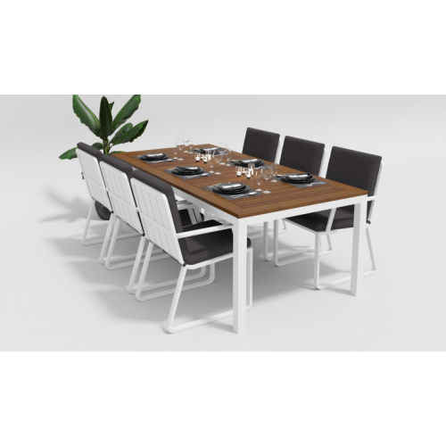 Обеденная группа Bella Voglie white 220 антрацит Gardenini