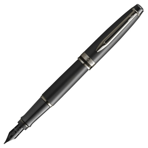 Waterman 2119188 Ручка перьевая Expert DeLuxe, Metallic Black RT (Перо F)