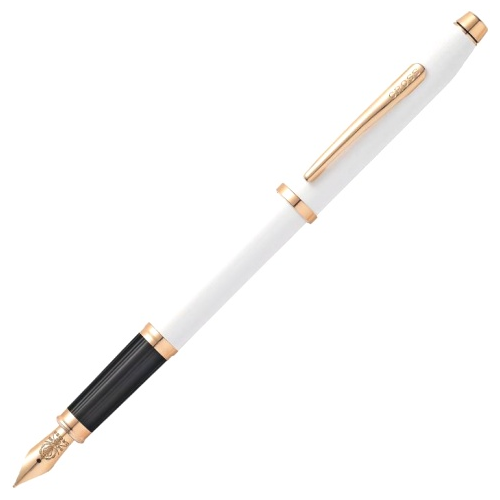 Cross AT0086-113MF Перьевая ручка Century II, Pearlescent White Lacquer GT (Перо М)