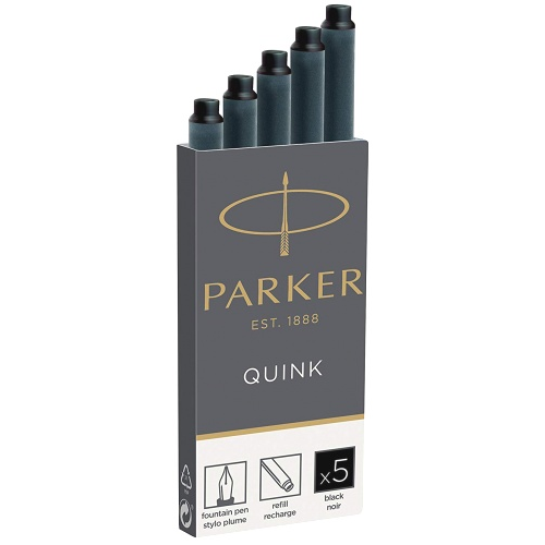 Parker 1950382 Картриджи стандартные с черными чернилами для перьевых ручек , Cartridge Quink Z11
