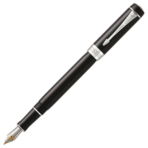 Parker 1931365 Перьевая ручка Duofold Classic Centennial F77, Black CT (Перо F)