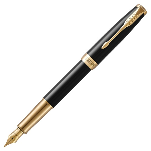Parker 1931527 Перьевая ручка Sonnet Core F530, Lacquer Deep Black GT (Перо F)