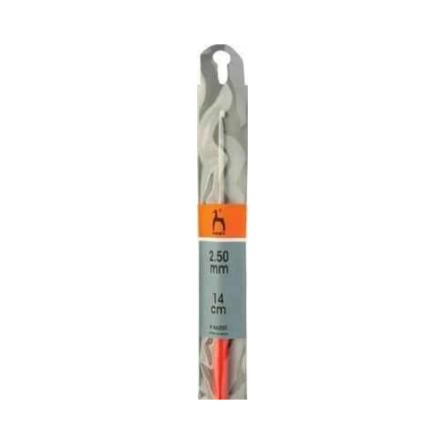 Инструмент для вязания PONY 46202 Крючок вязальный 2,50 мм/ 14 см, алюминий, с пластиковой ручкой