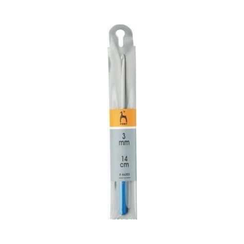 Инструмент для вязания PONY 46203 Крючок вязальный 3,00 мм/ 14 см, алюминий, с пластиковой ручкой