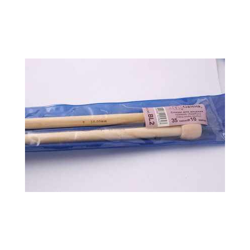 Инструмент для вязания Gamma Спицы прямые "Гамма" BL2 бамбук 10,0 мм 35 см