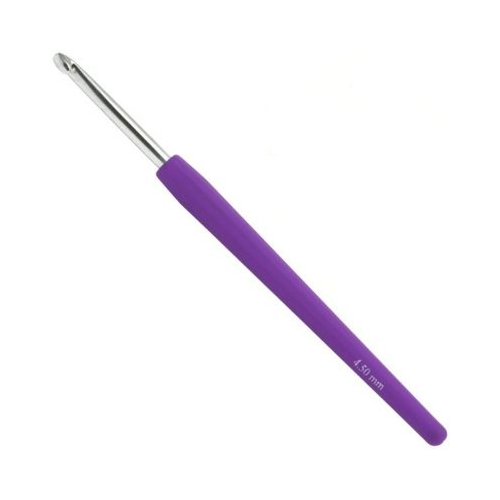 Инструмент для вязания LANA GROSSA Крючок с мягкой цветной ручкой, 15 см, № 4.5 - Lana Grossa