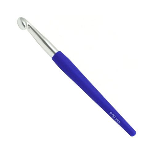 Инструмент для вязания LANA GROSSA Крючок с мягкой цветной ручкой, 15 см, № 9.0 - Lana Grossa