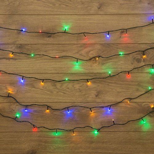 Гирлянда Твинкл Лайт 6 м, темно-зеленый ПВХ, 40 LED, цвет мультиколор, цена за 1 шт