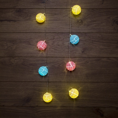 Гирлянда светодиодная Карамельки 1.5 м, прозрачный ПВХ, 10 LED, теплый белый, питание 2 х АА (батарейки не в комплекте), цена за 1 шт