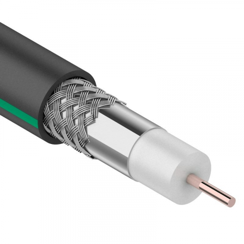 Кабель коаксиальный SAT 703 B, Cu/Al/Al, 75%, 75Ом, 100м, OUTDOOR, черный PROconnect, цена за 1 бухта