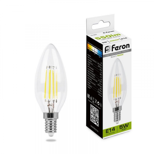 Лампа светодиодная, (5W) 230V E14 4000K, LB-58, цена за 1 шт