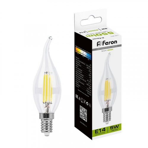 Лампа светодиодная, (5W) 230V E14 4000K, LB-59, цена за 1 шт