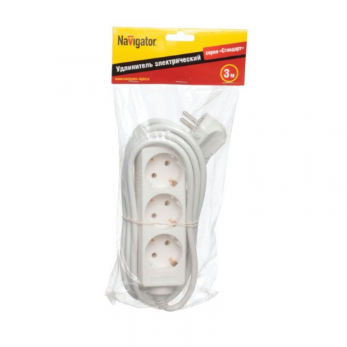 Удлинитель Navigator 94 179 NPE-S-03-300-E-3x1 с/з 3 гн. 3м, цена за 1 шт