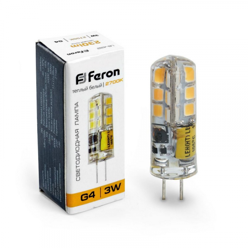 Лампа светодиодная, (3W) 12V G4 2700K JC, LB-422, цена за 1 шт