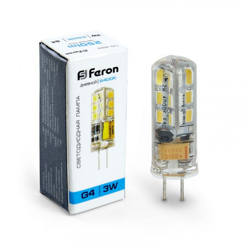 Лампа светодиодная, (3W) 12V G4 6400K JC, LB-422, цена за 1 шт