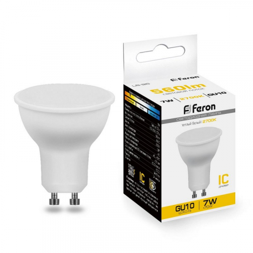 Лампа светодиодная, 80LED (7W) 230V GU10 2700K MR16, LB-26, цена за 1 шт