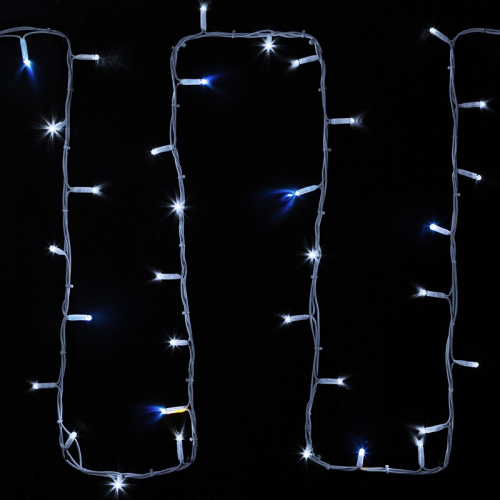 Гирлянда светодиодная Нить 20м 200 LED БЕЛЫЙ белый каучук IP67 эффект мерцания 230В соединяется NEON-NIGHT нужен шнур 315-001, цена за 1 шт