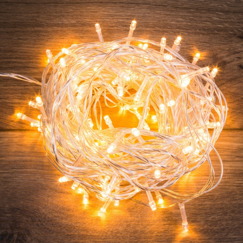Гирлянда Твинкл Лайт 15 м, прозрачный ПВХ, 120 LED, цвет ТЕПЛЫЙ БЕЛЫЙ, цена за 1 шт