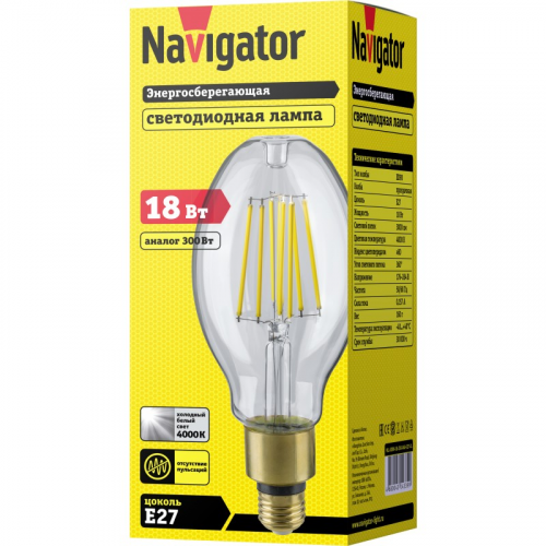 Лампа Navigator 14 339 NLL-ED90-18-230-840-Е27-CL, цена за 1 шт