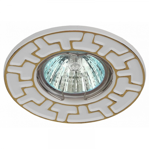 ST5 GD/WH ST5 GD/WH Светильник ЭРА штампованный MR16,12V/220V, 50W белый/золото, цена за 1 шт