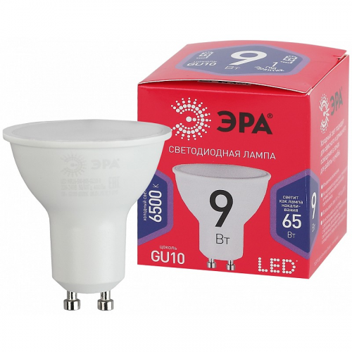 LED MR16-9W-865-GU10 R Лампочка светодиодная ЭРА RED LINE LED MR16-9W-865-GU10 R GU10 9 Вт софит холодный дневной свет, цена за 1 шт
