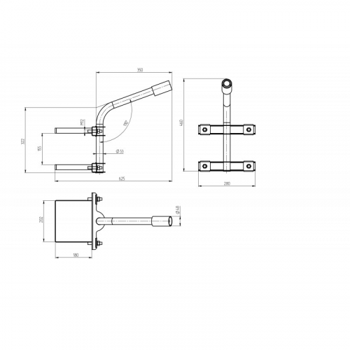 SPP-AC4-0-350-048 Кронштейн на опору ЭРА SPP-AC4-0-350-048 с 2 хомутами 350mm d48mm, цена за 1 шт