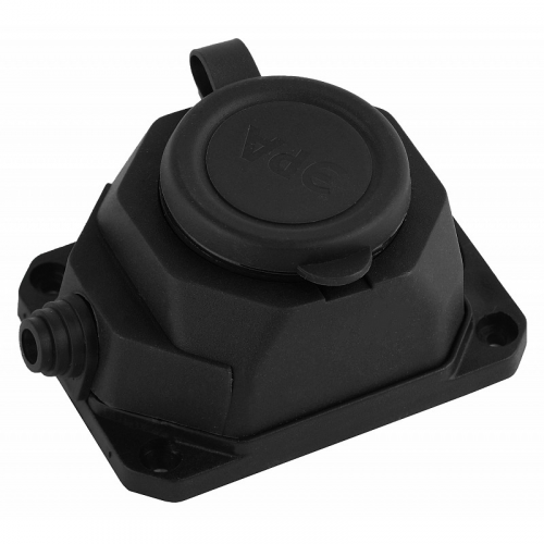 K-1e-B-IP44 Колодка ЭРА K-1e-B-IP44 каучуковая с заземлением 1 розетка 16A IP44 черная, цена за 1 шт