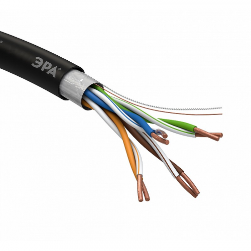 FL-4-PE Кабель витая пара ЭРА SIMPLE F/UTP 4x2x24AWG Cat5e CU PE OUTDOOR 305 м, цена за 1 шт